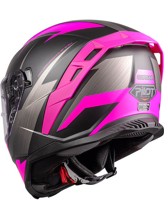 Pilot Corsair SV FF Sport Black Matt Motorcycle Helmet Full Face ECE 22.06 1550gr with Pinlock and Sunvisor