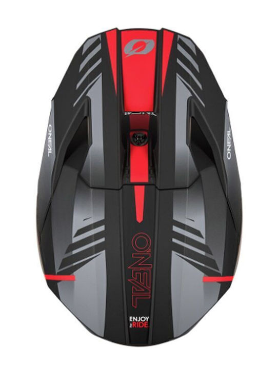 O'Neal 3SRS Haze V.26 Negru/gri/roșu Cască Moto Motocross ECE 22.06
