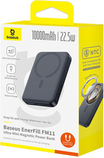 Baseus EnerFill FM11 MagSafe Power Bank 10000mAh 22.5W με Θύρα USB-C Power Delivery Μαύρο