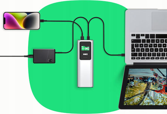 Green Cell PowerPlay Ultra 25200mAh 140W με Θύρα USB-A και Θύρα USB-C Γκρι