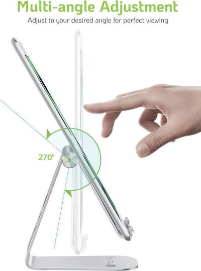 Techly Ismart-stand4 Βάση Γραφείου για Κινητό σε Ασημί χρώμα