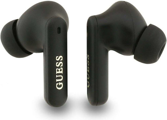 Guess 4G Classic Metal Logo In-ear Bluetooth Handsfree Ακουστικά με Αντοχή στον Ιδρώτα και Θήκη Φόρτισης Καφέ