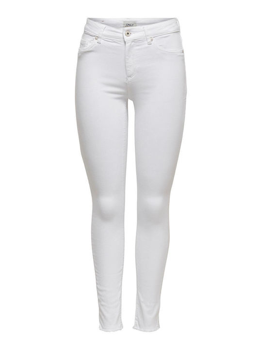 Blush High Waist Women's Jean Trousers in Skinny Fit White