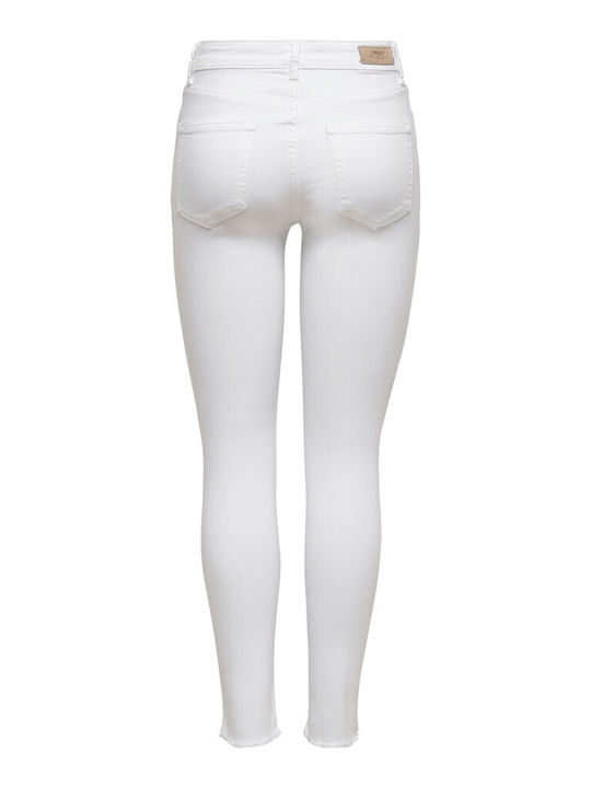 Blush High Waist Women's Jean Trousers in Skinny Fit White