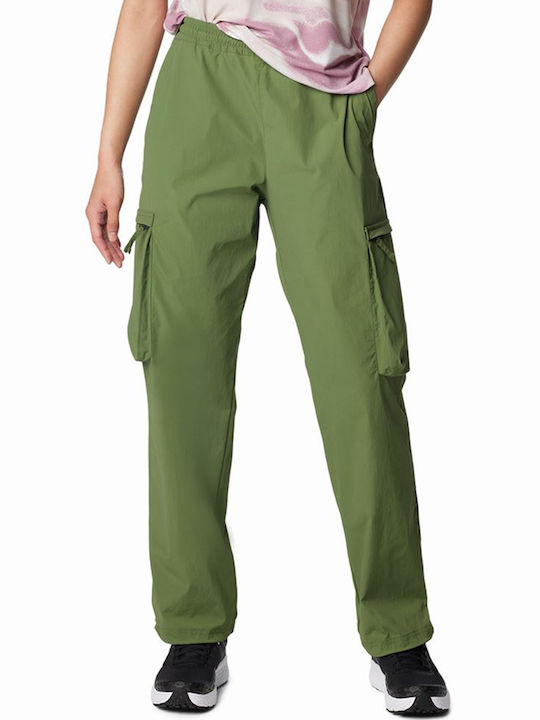 Damen Stoff Cargo Hose mit Gummizug Grün