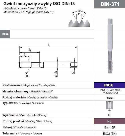 Fanar Thread M 3 Din-371b 6h Hsse Hl Inox C2-118801-0030