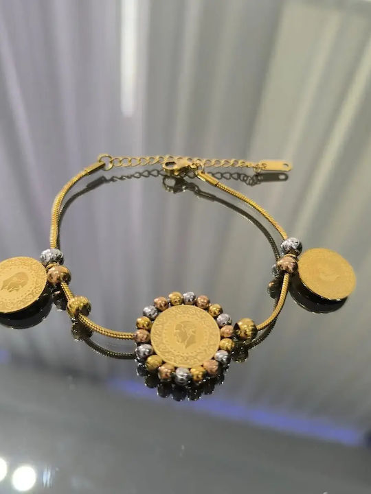 Kinzi Women's Bracelet Chain made of Steel Gold Plated
