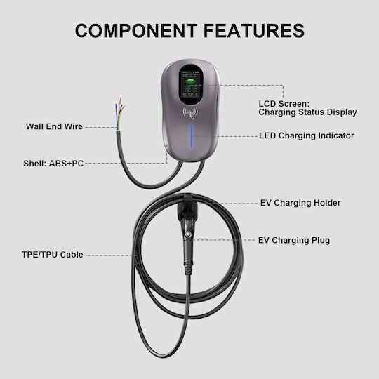 Digital IQ Wall Mounted 22kW Charging Station Type 2 (DIQ EV WCH 93222)