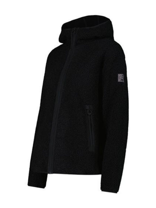 Fleece Women's Cardigan in Black Color