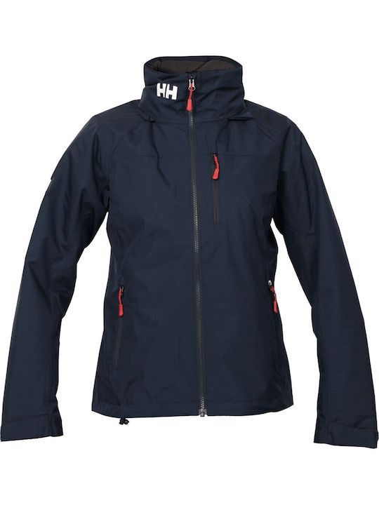 Women's for Hiking Short Lifestyle Jacket for Winter with Hood Blue