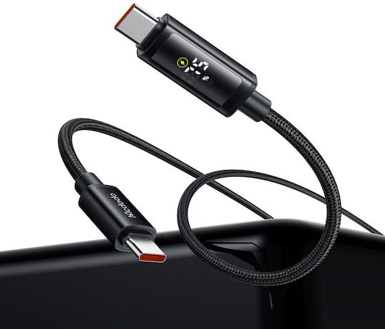 Mcdodo LED USB 2.0 Cable USB-C male - USB-C 100W Μαύρο 1.2m