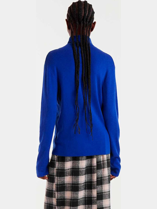 Damen Pullover Rollkragen Blue.