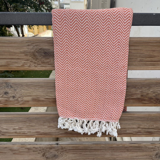 Pestemal Beach Towel Cotton Orange 180x100cm.