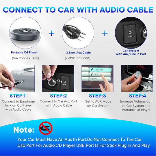 Pm20 Φορητό Ηχοσύστημα με CD / Bluetooth / USB Μαύρο