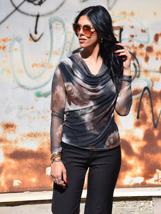 Bluza Damă Drapată Verde Măsliniu