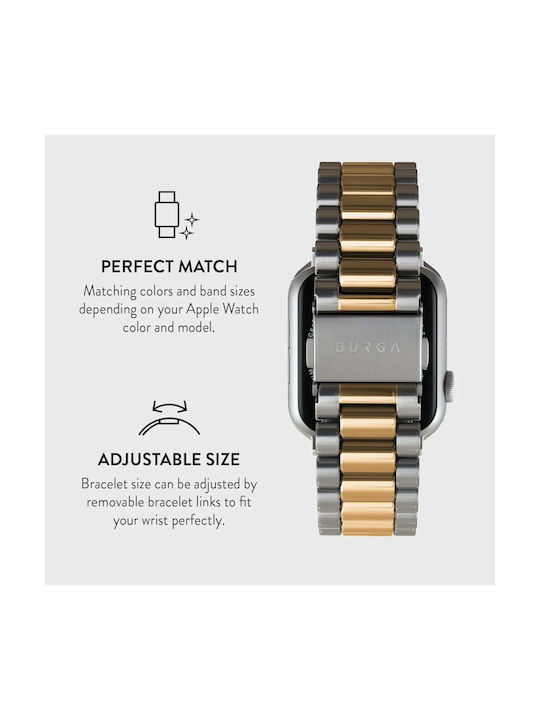 Burga Armband Rostfreier Stahl Gold (Apple Watch 4/5/6/7/8/9/10/11, SE, Ultra)