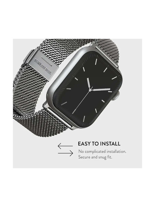Burga Armband Rostfreier Stahl Silber (Apple Watch 4/5/6/7/8/9/10/11 - SE (1/2/3))
