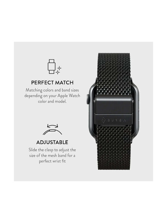 Burga Armband Rostfreier Stahl Schwarz (Apple Watch 4/5/6/7/8/9/10/11, SE, Ultra)