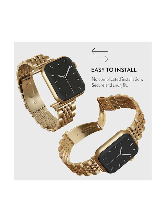 Burga Armband Rostfreier Stahl Gold (Apple Watch 4/5/6/7/8/9/10/11, SE, Ultra)
