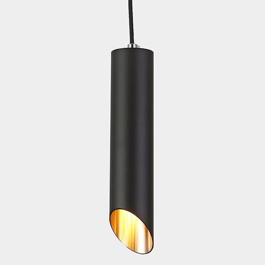 Lampa Lustră Negru LED cu Alb Natural Lumină