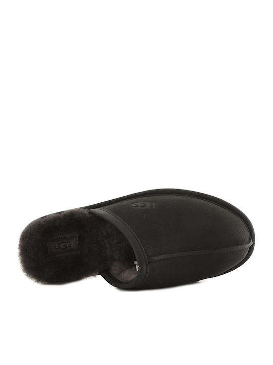 Scuff Men's Leather Slippers Black