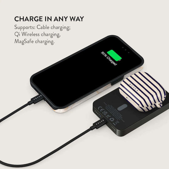 Burga MagSafe Power Bank 5000mAh 7.5W με Θύρα USB-C Gunmetal - Old Money
