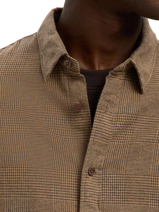 Long-sleeved Cotton Shirt Brown