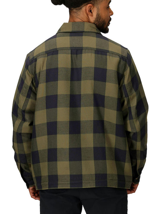Langärmeliges Flanell Overshirt Khaki