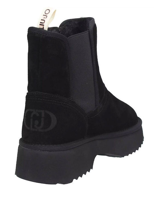 Suede Women's Ankle Boots Black