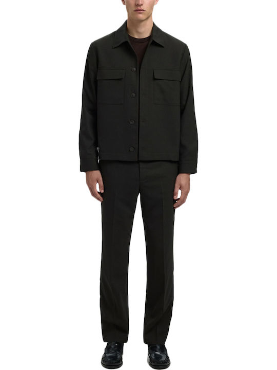Pantaloni Elastic cu Croială Normală Black