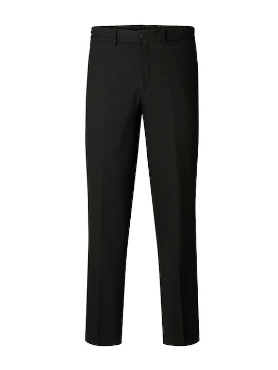 Pantaloni Elastic cu Croială Normală Black