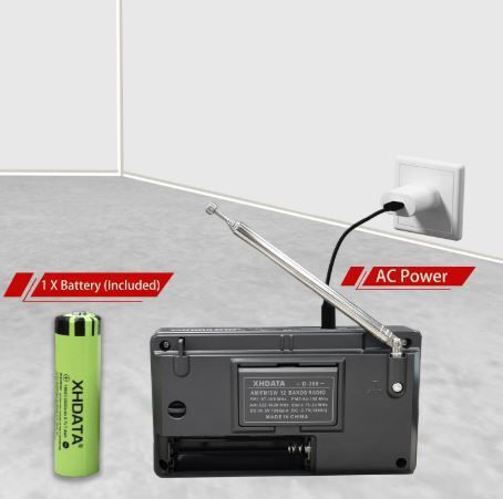 Xhdata D-368 Tragbares Radio mit Bluetooth und USB Schwarz