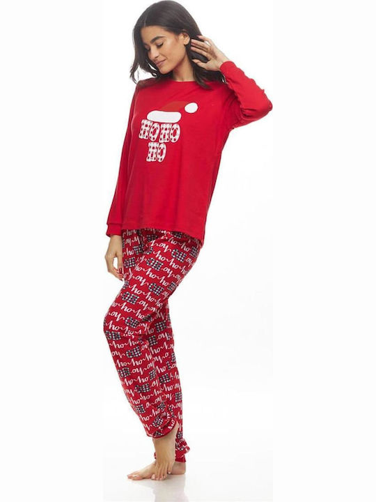 Galaxy Winter Women's Pyjama Set Red