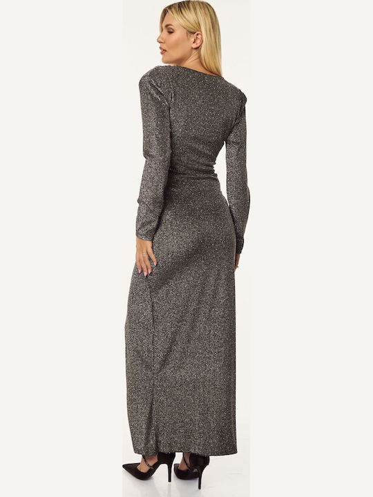Rochie Maxi de Seară Argintie