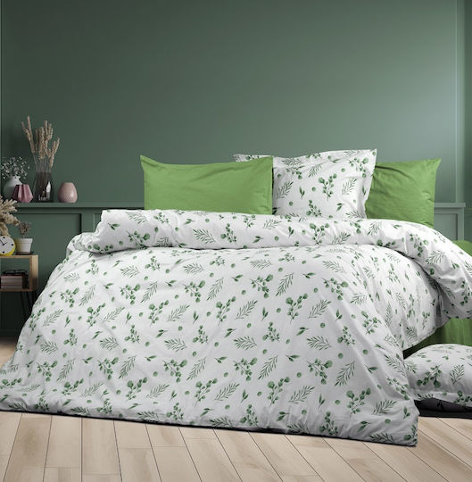 Dimcol Σετ Μαξιλαροθήκες με Φάσα Green 50x70εκ.