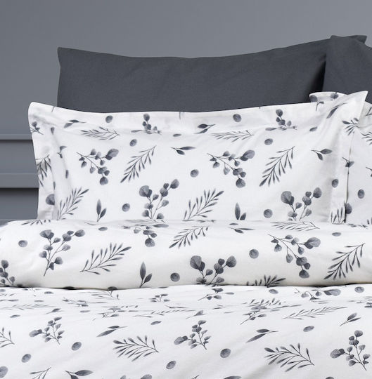 Dimcol Duvet Cover Cotton Single 160x240 Myrto 350 Grey 350