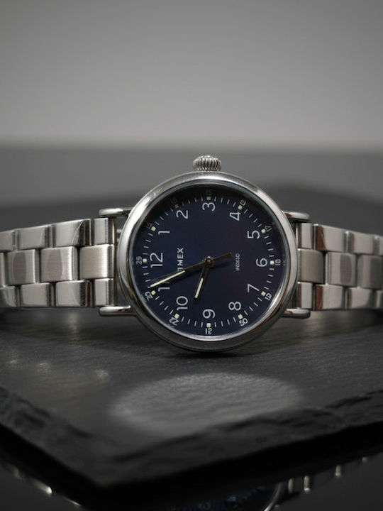 Timex Reissue Ανδρικό Ρολόι 38mm Μπαταρίας με Ασημί Μεταλλικό Μπρασελέ