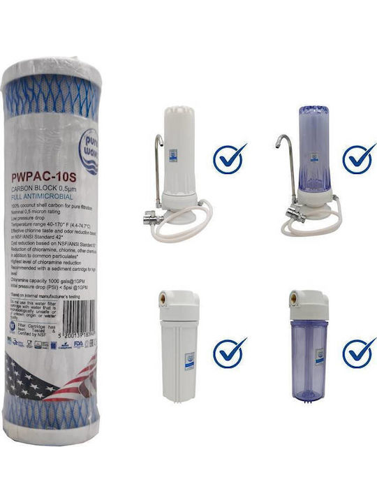 Water Filter Replacement for Faucet made of Activated Carbon 0.5 μm