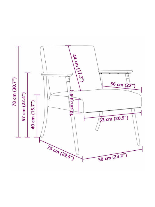 Armchair Red 59x75x78cm