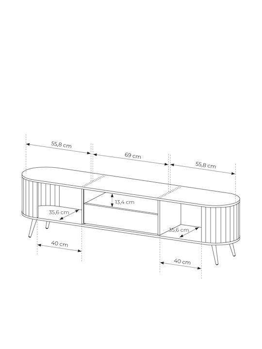 TV-Ständer Cremona Natur M196xP51xH40cm