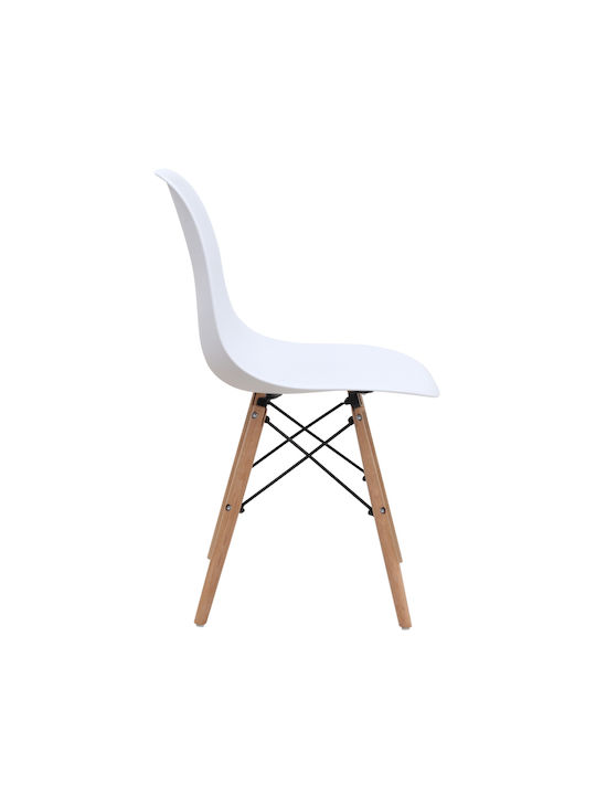 Nova Dining Room Polypropylene Chair White - Natural 46x51x80cm