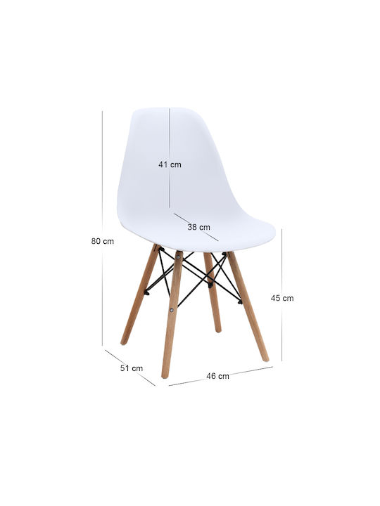 Nova Dining Room Polypropylene Chair White - Natural 46x51x80cm