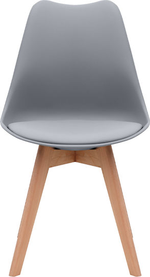Viva Dining Room Polypropylene Chair Grey - Natural 48.5x54x80cm