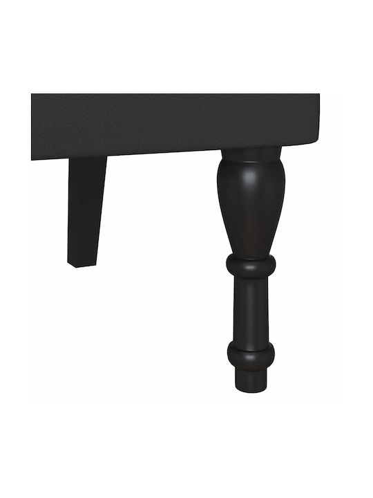 Διθέσιος Καναπές Δερματίνη Μαύρο 120.5x65x75εκ.