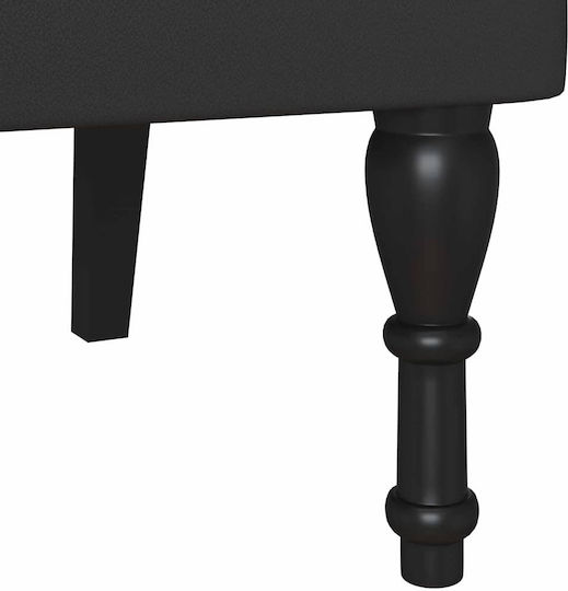 Двуместен Диван Изкуствена кожа Черно 120.5x65x75см.