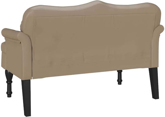 Two-Seater Couch Artificial Leather Cappuccino with Decorative Pillows 120.5x65x75 cm 42019283