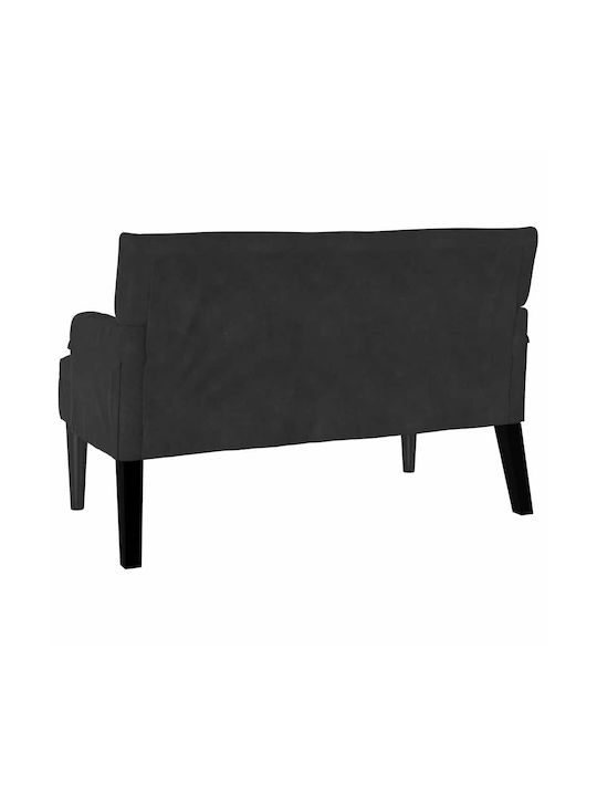 Doppelsitzer Sofa Samt Schwarz 112x65,5x75cm