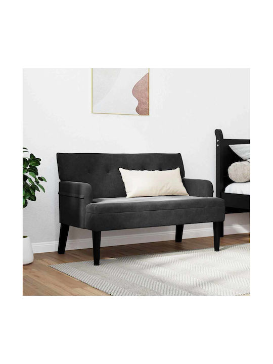 Doppelsitzer Sofa Samt Schwarz 112x65,5x75cm