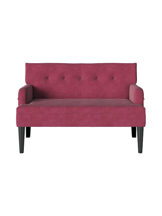 Διθέσιος Καναπές Βελούδινος Κόκκινο 112x65.5x75εκ.