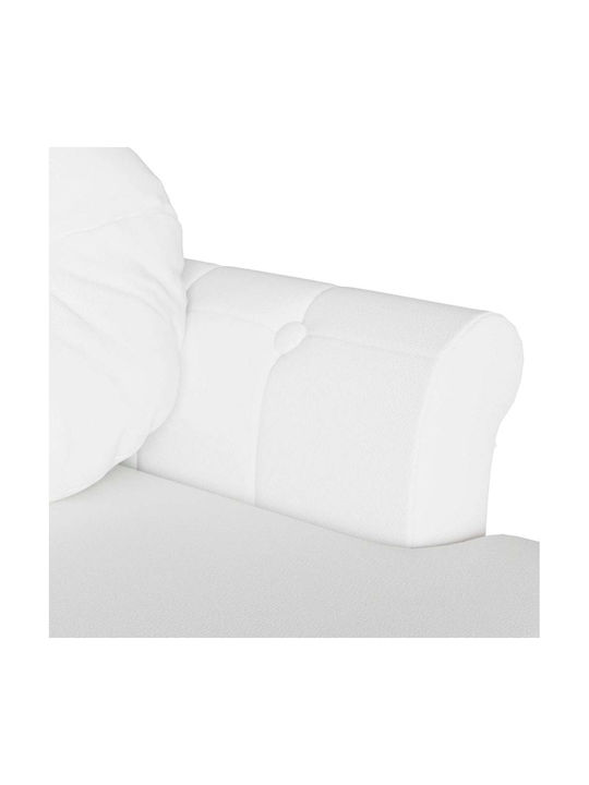 Διθέσιος Καναπές Δερματίνη Λευκό 120.5x65x75εκ.